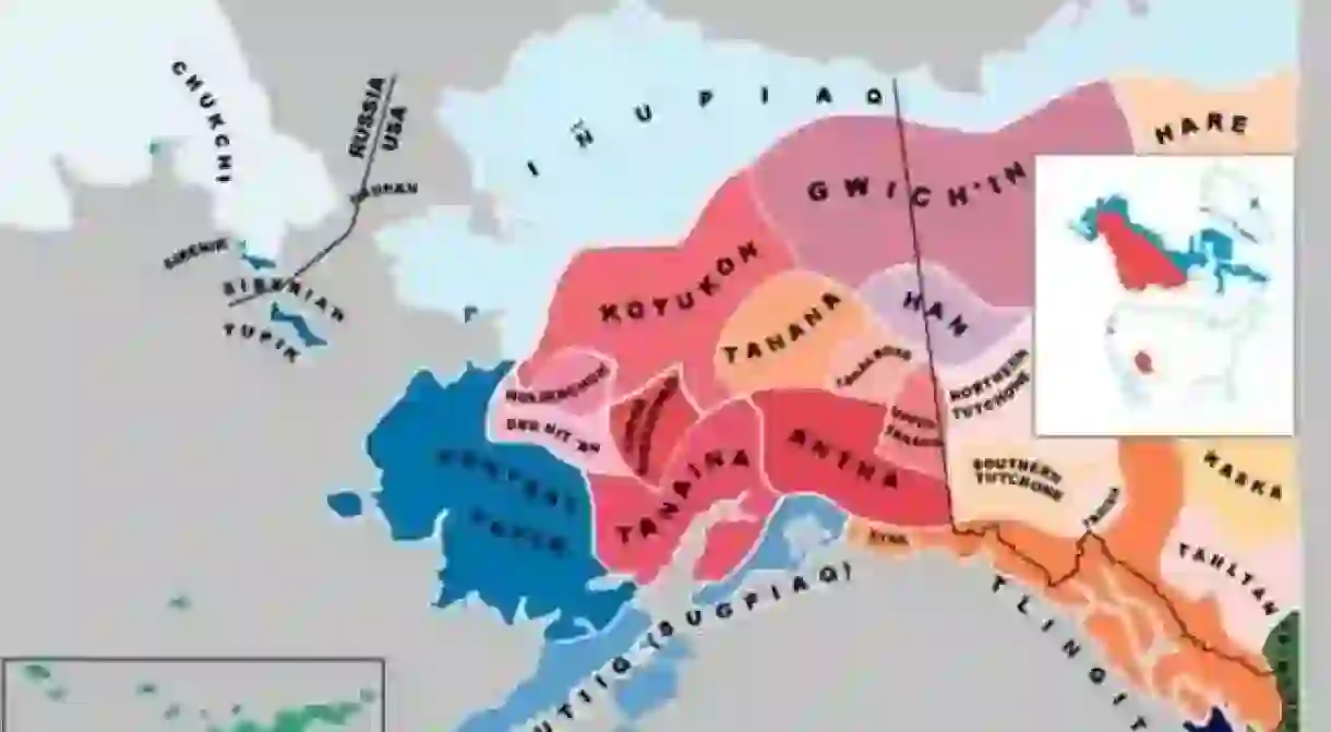 Map showing indigenous languages in Alaska