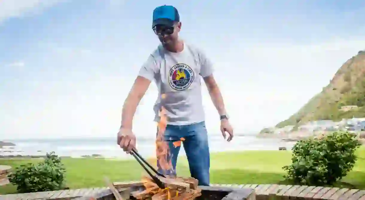 Jan Braai doing what he does best