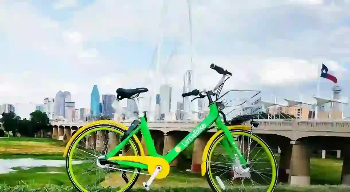 There are 20,000 dockless bikeshare bikes in Dallas like those provided by LimeBike