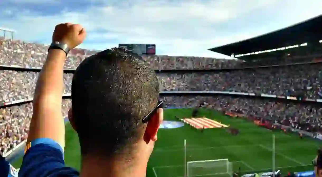 Barcelonas anthem is sung by fans before every match