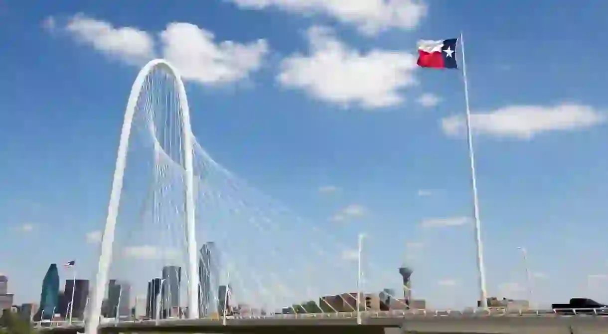 The Margaret Hunt Hill Bridge in Dallas, Texas