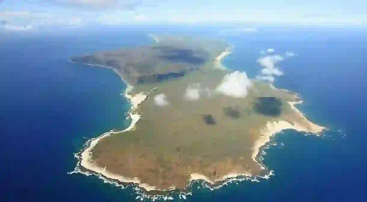 An aerial view of Ni‘ihau Island in Hawaii