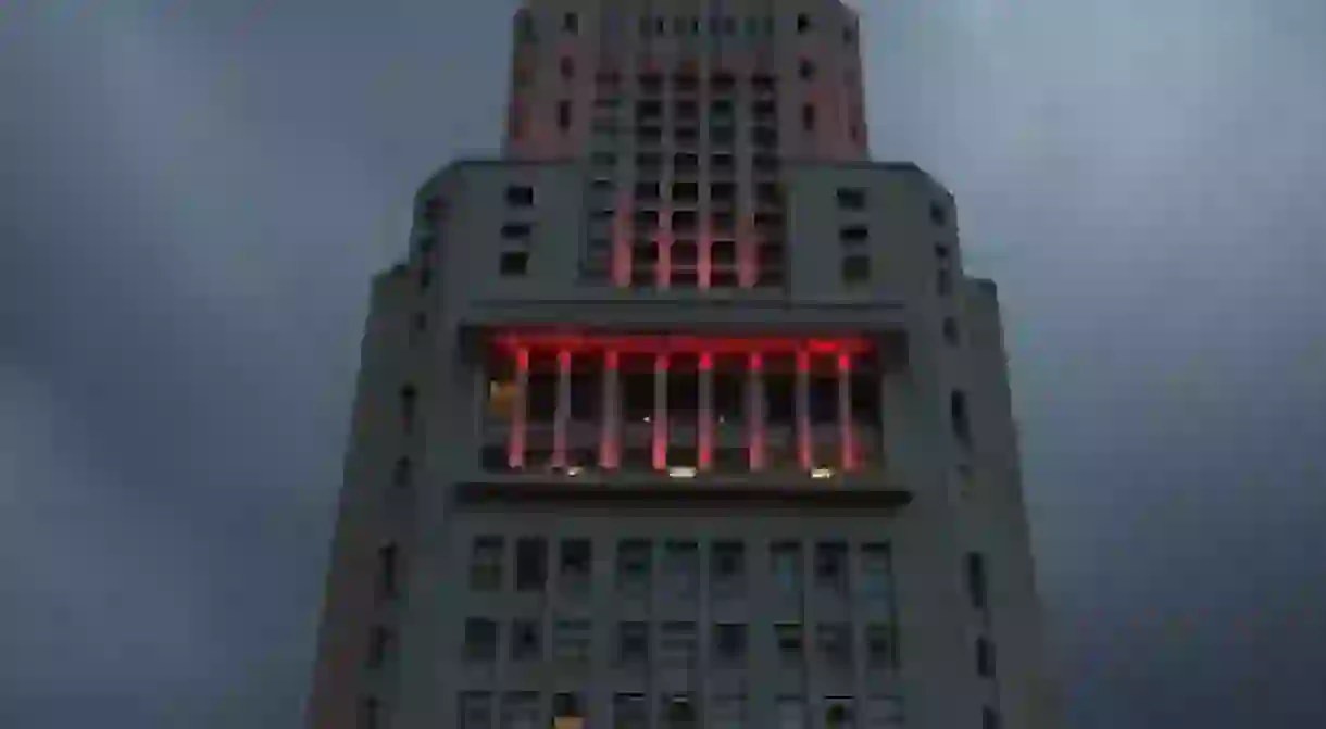 Farol Santander at night