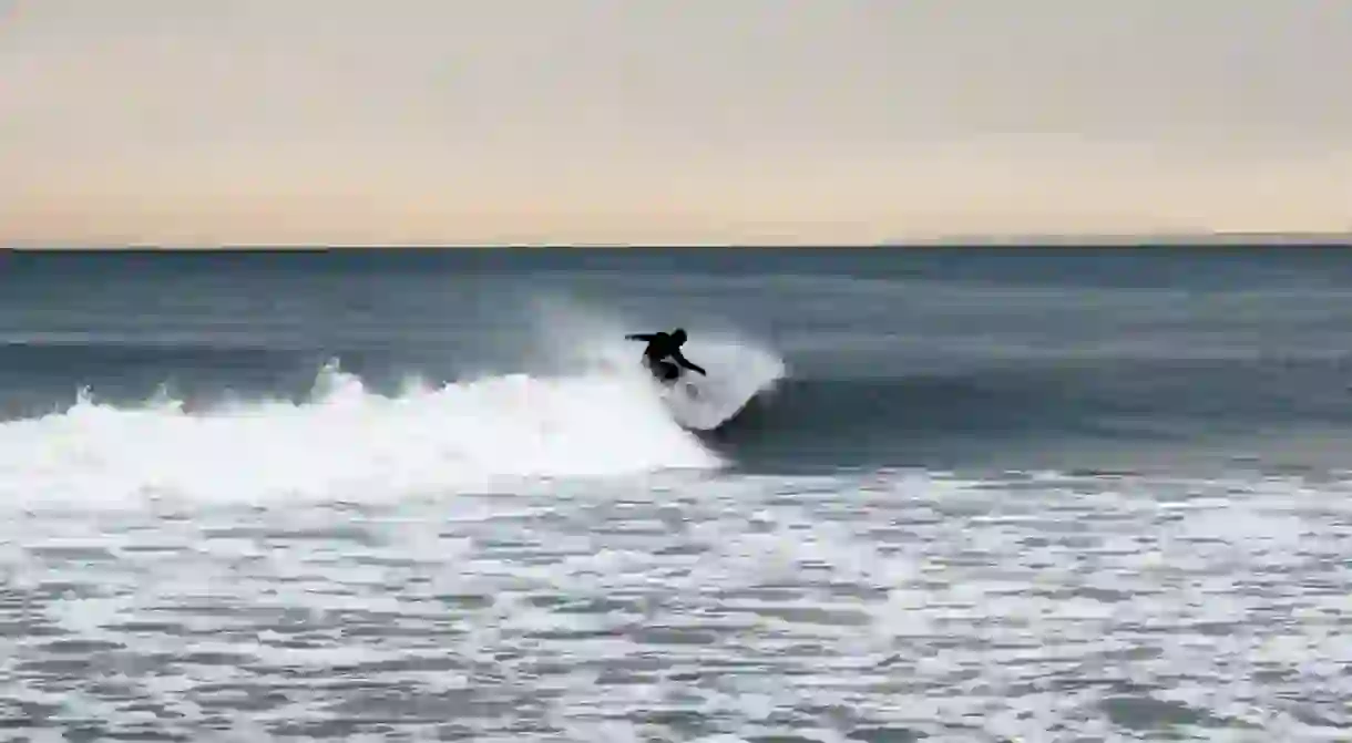 Surfing Rockaway Beach, N.Y.