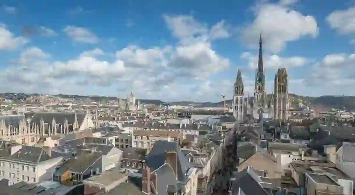 The Notre-Dame Cathedral of Rouen dominating the citys skyline