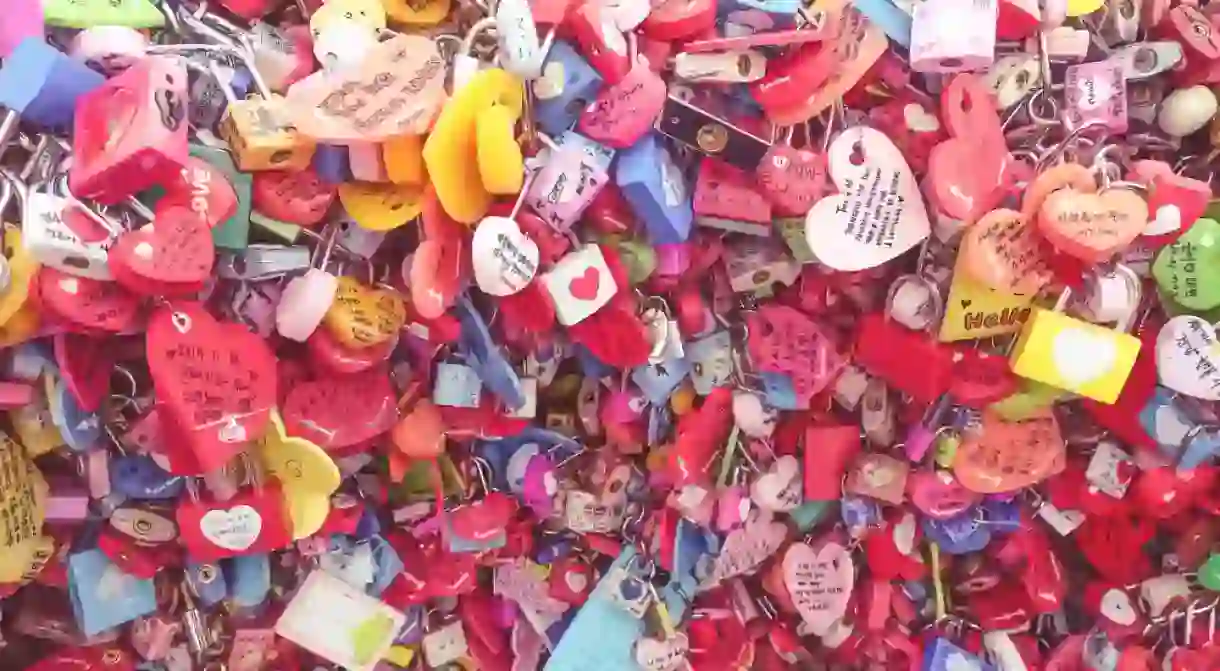 Padlocks of Love on N Seoul Tower, South Korea