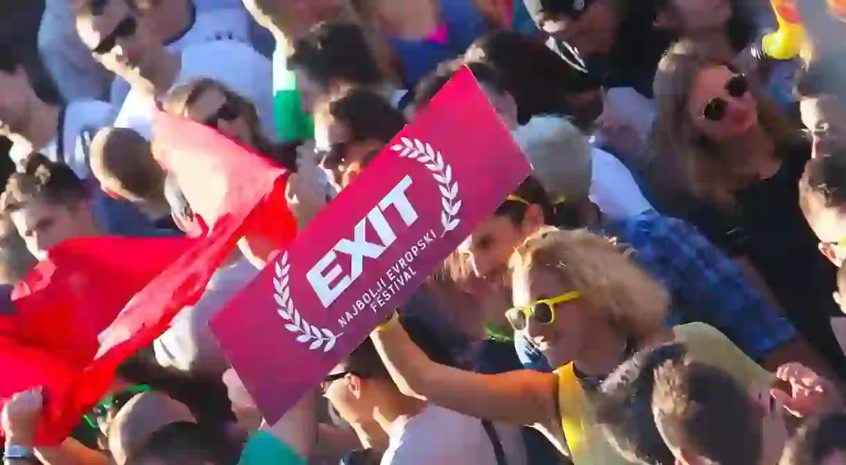 Crowd enjoying concert at Exit Festival