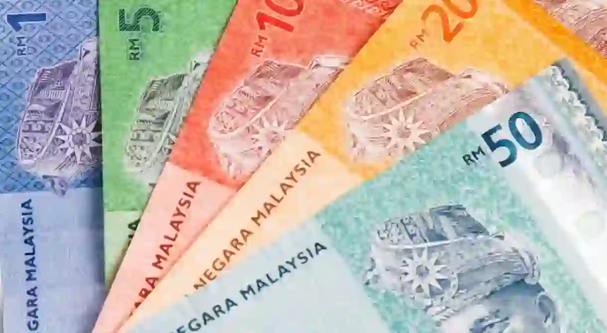 Closeup of Malaysia Ringgit currency notes