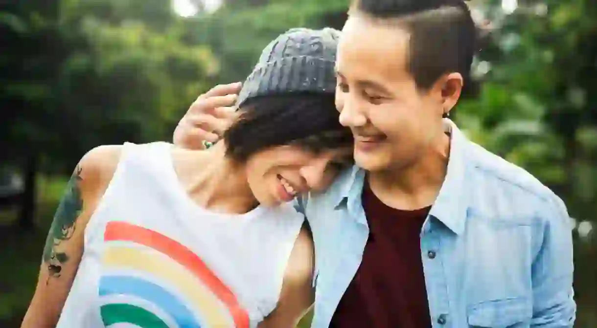 LGBT Asian lesbian couple