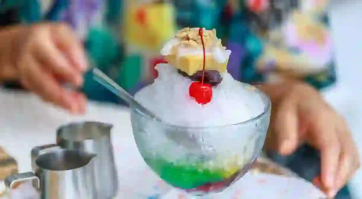 A serving of Halo-halo, the Philippines summer dessert