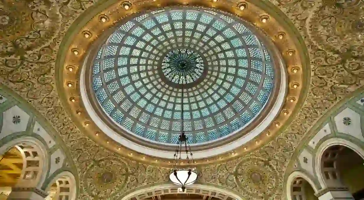 Over 30,000 pieces of glass make up the dome in Chicagos Cultural Center