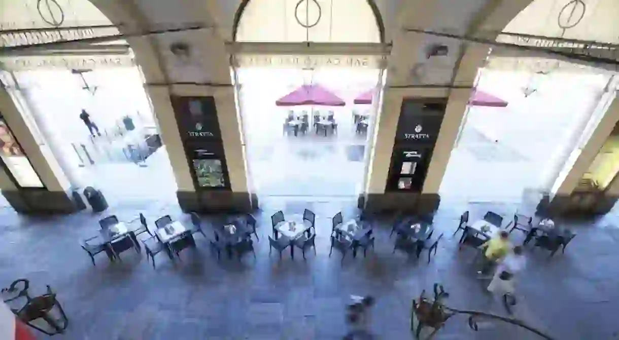 Turins historic chocolatier Stratta under the porticoes of Piazza San Carlo