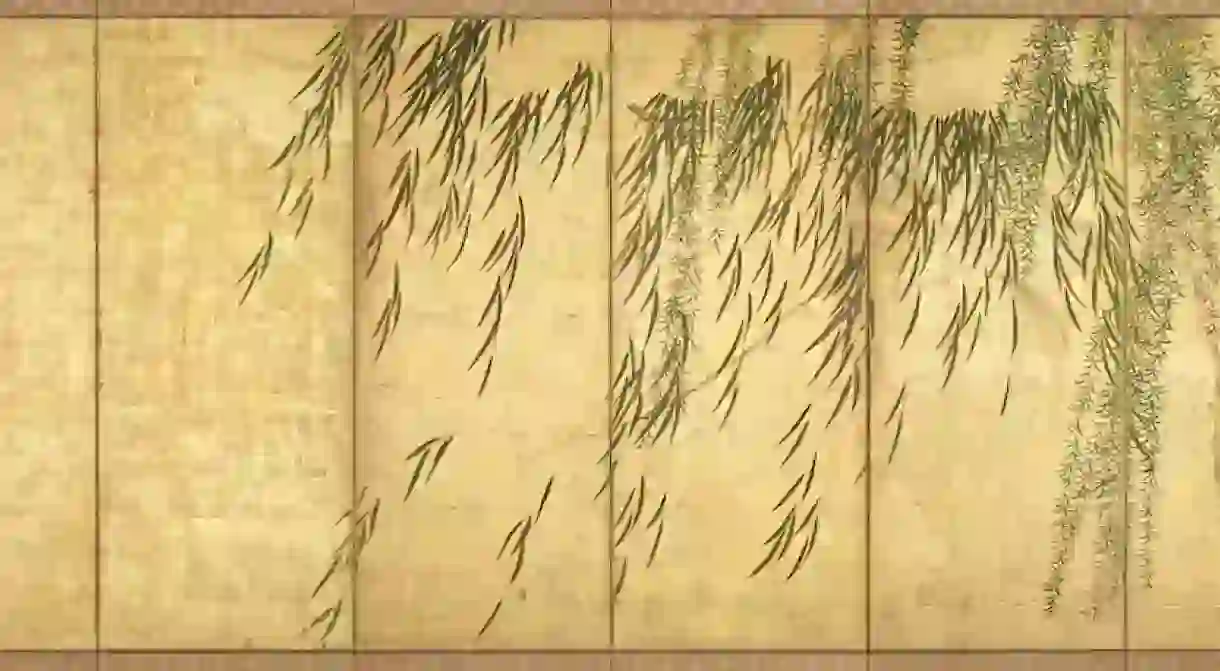 Hasegawa Tōhaku, Willows in Four Seasons (right panel), late 16th century (Momoyama period). London Gallery, Tokyo