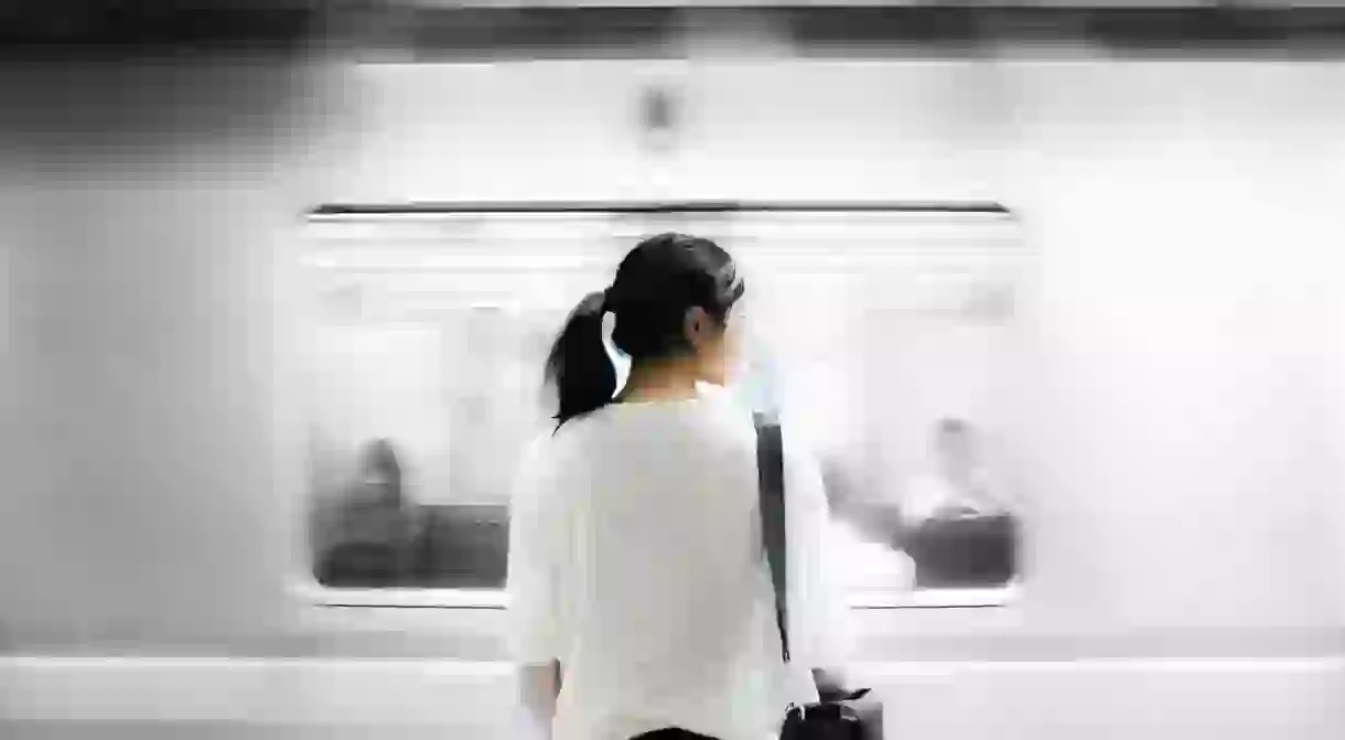 Woman at subway station