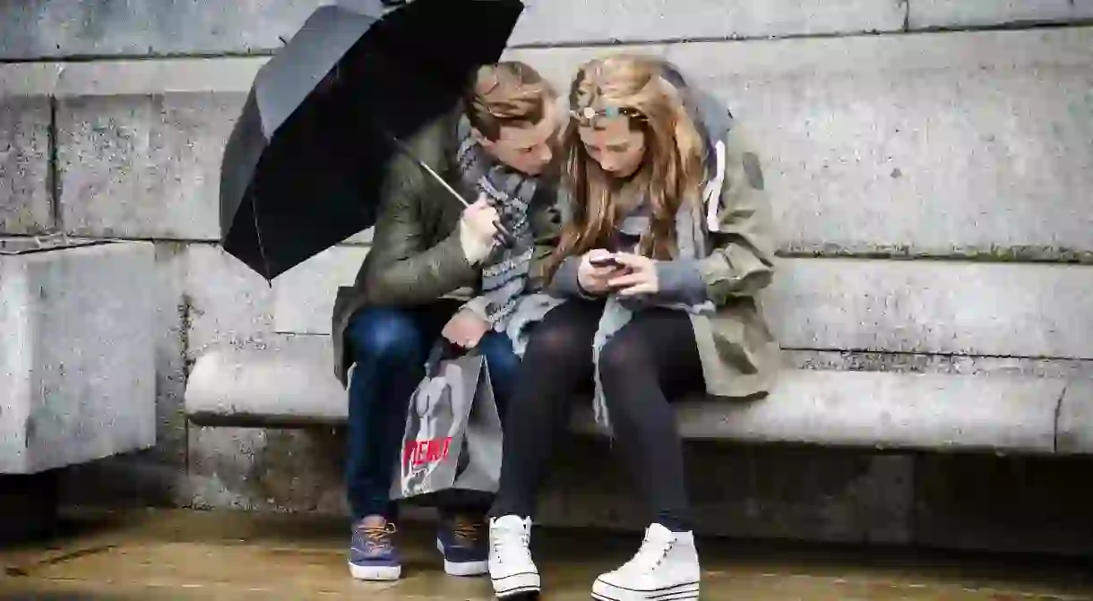 Young people texting