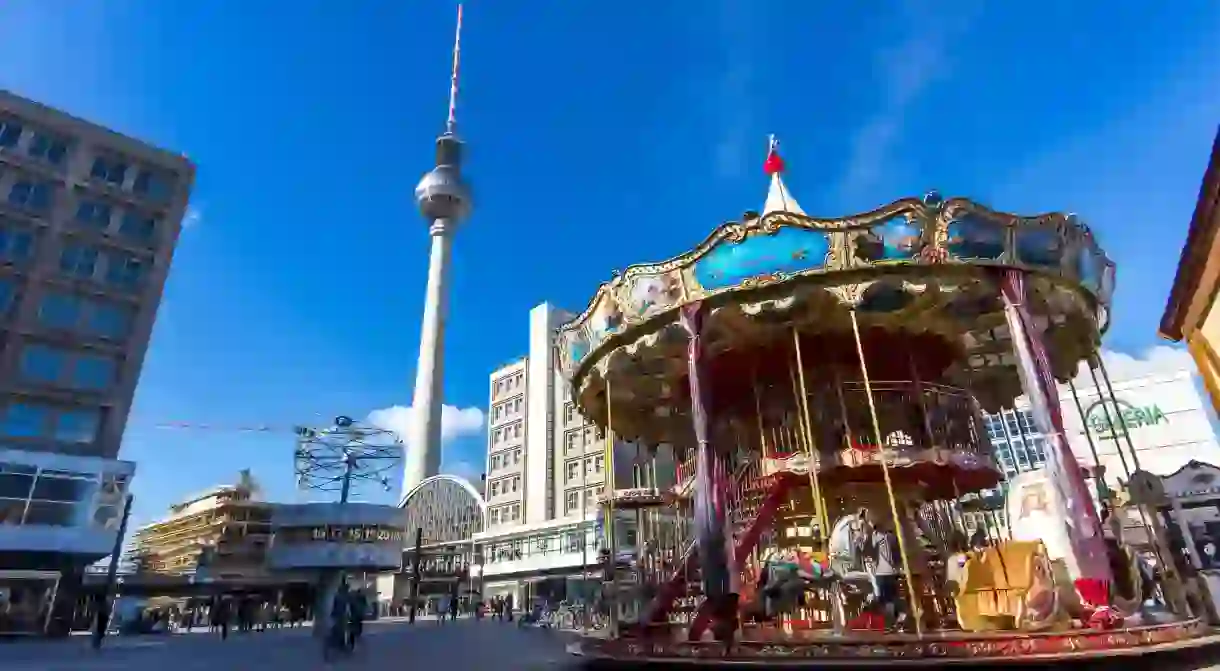 The large, lively square at Alexanderplatz