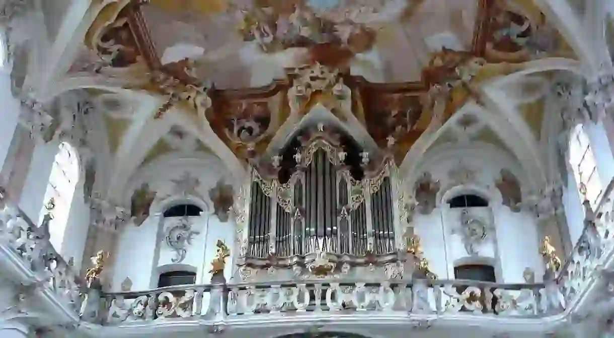 The gorgeous pipe organ at the Wallfahrtskirche Birnau