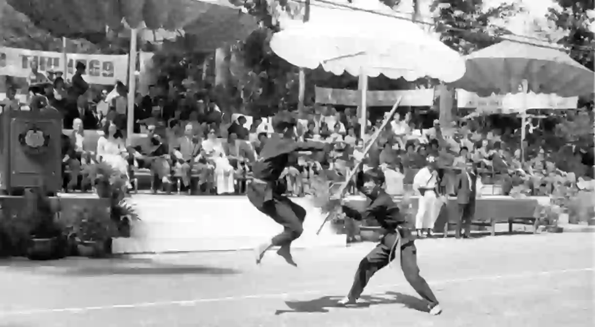 Two young students demonstrate Vovinam in 1969