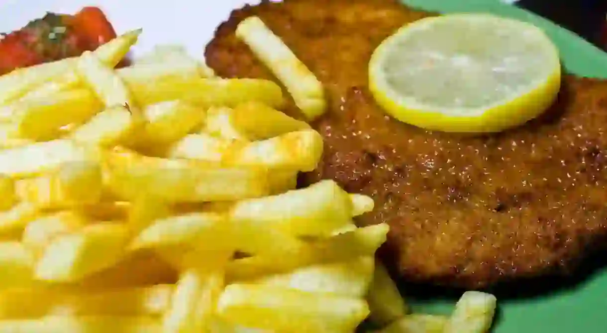 Schnitzel and chips