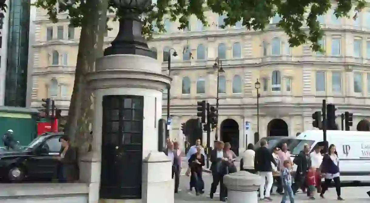 Police box in Trafalgar Square