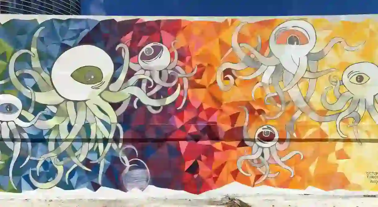 Octopus Flying Through Space by Boz Schurr