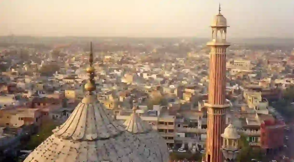 The minaret at Jama Masjid provides the best view of Old Delhi