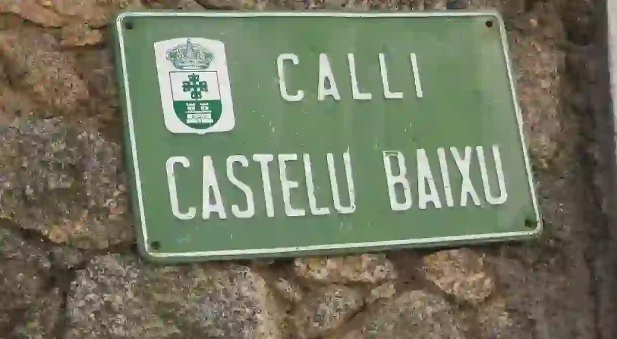 A street sign in Eljas, one of the three villages where a fala is spoken.