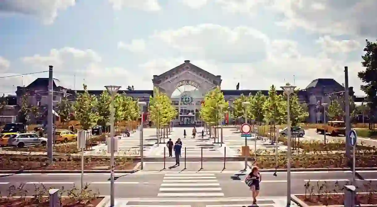 Charleroi-South railway station, the main train station serving Charleroi.