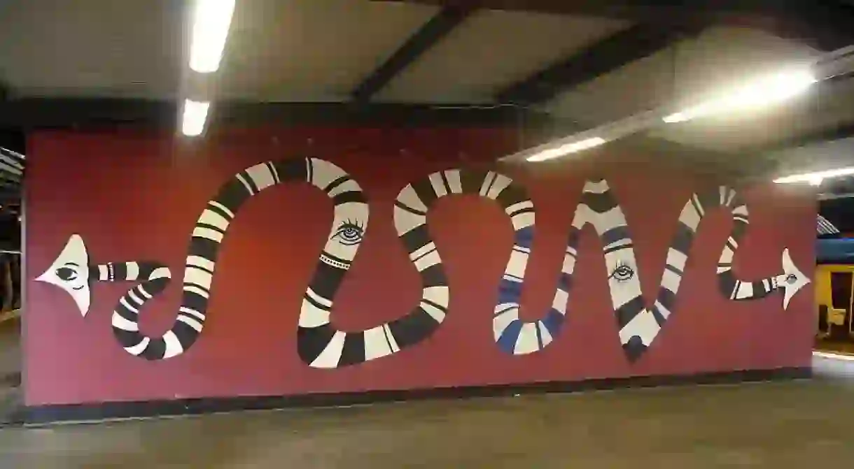 A mural at Ropsten station