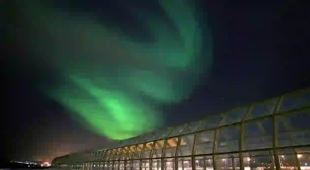 Northern Lights over the Arkitikum Museum.