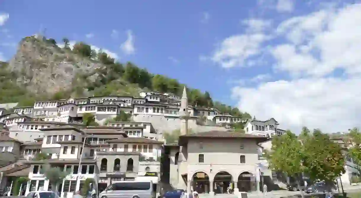 Mangalem district in Berat, with its traditional Ottoman-era houses