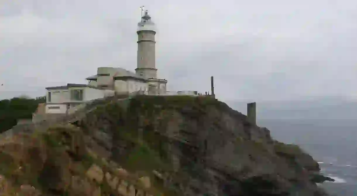 A rainy day on the coast of Santander