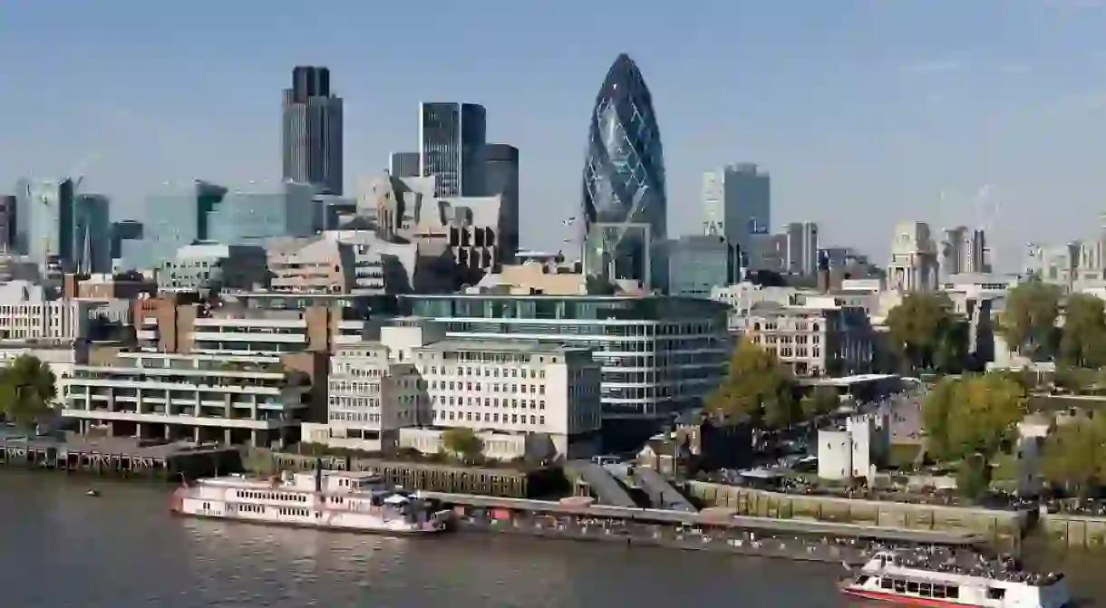 The City of London is on the River Thames and has plenty of historic architecture