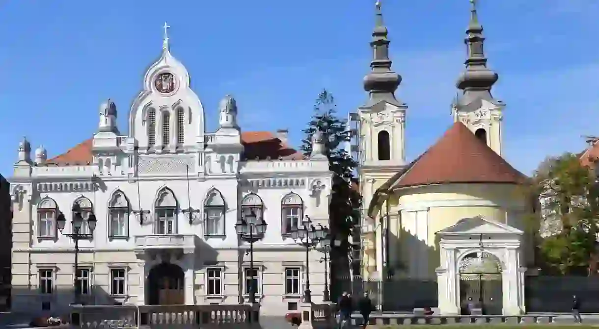 Impressive architecture in Habsburg-era square Piața Unirii