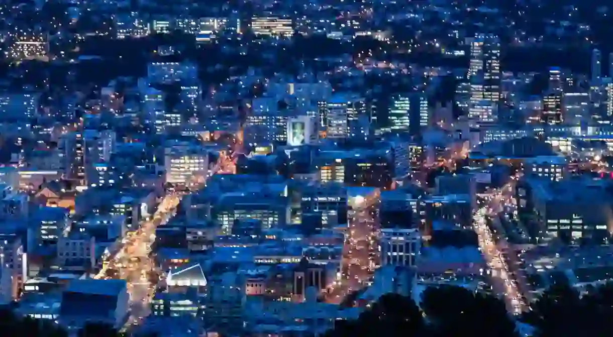 Wellington city in the dusk