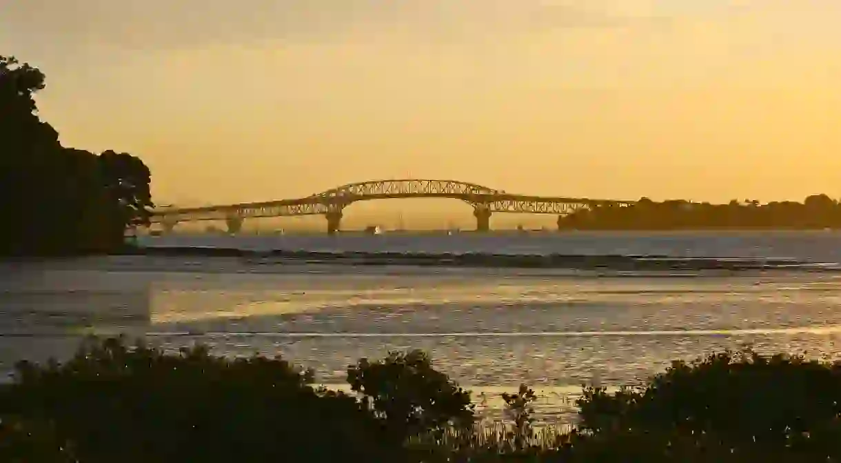 Sunset over Auckland Harbour Bridge