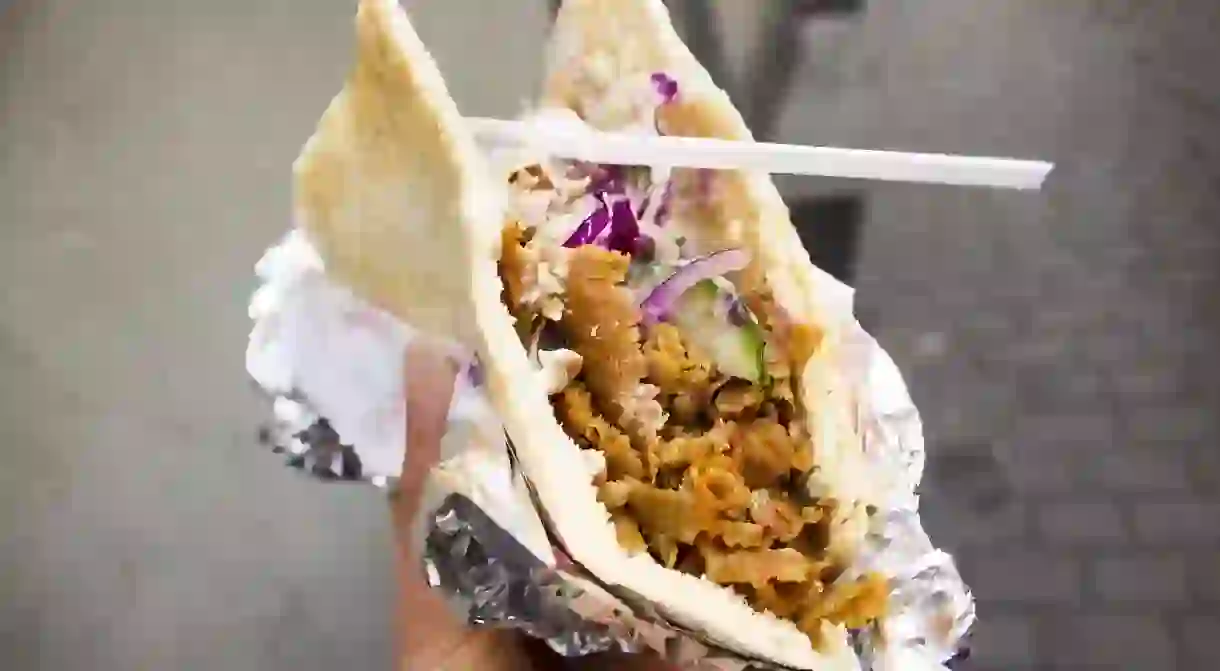 Shawarma in a pita.