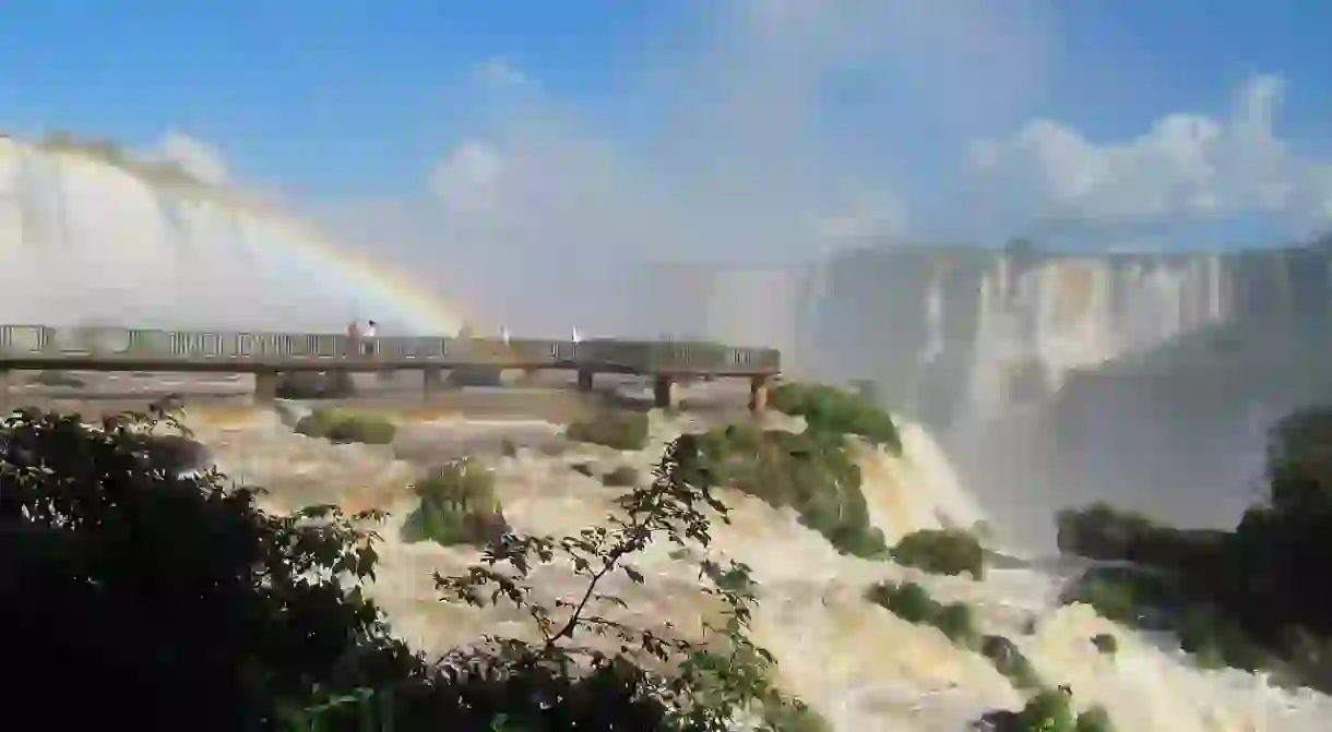 Looking over the edge of the waterfalls