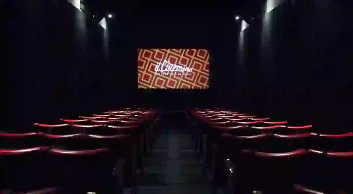 The screening room at Il Cinemino in Porta Romana, Milan