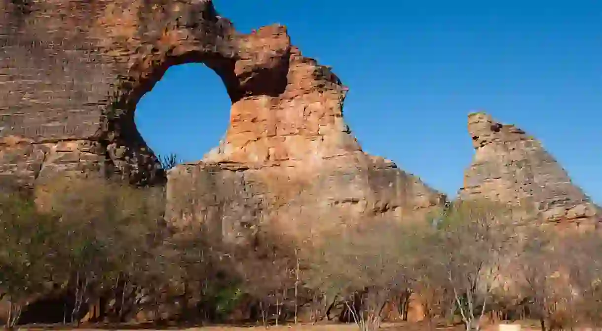 The famous Pedra Furada in Serra da Capivara National Park in Piaui, Brazil