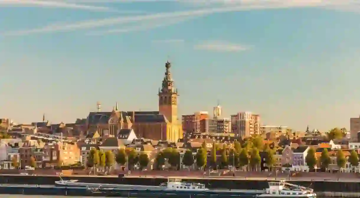 Nijmegen above the Waal river