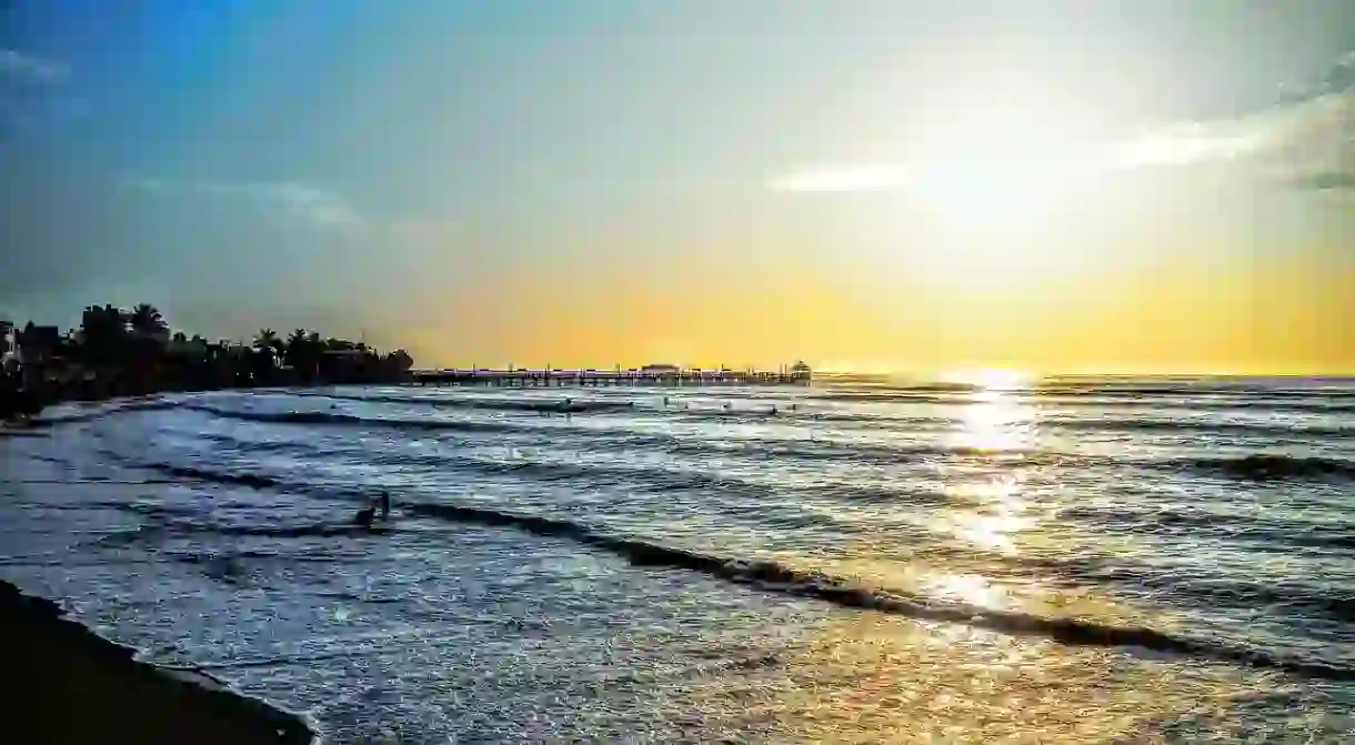 A sunset over Huanchaco, Peru