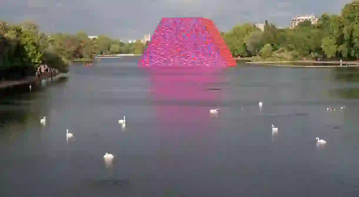 Christo and Jeanne-Claude, The London Mastaba, Serpentine Lake, Hyde Park, 2016-18