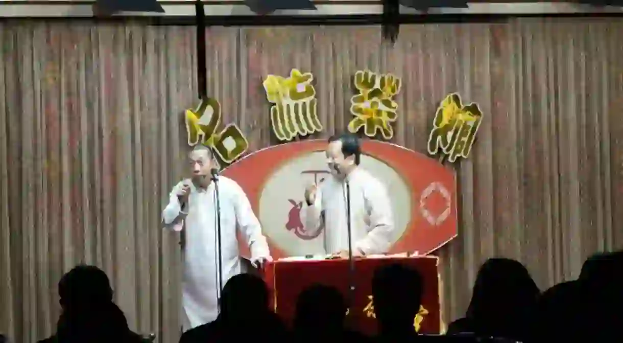 A cross talk performance in Tianjins Mingliu Teahouse