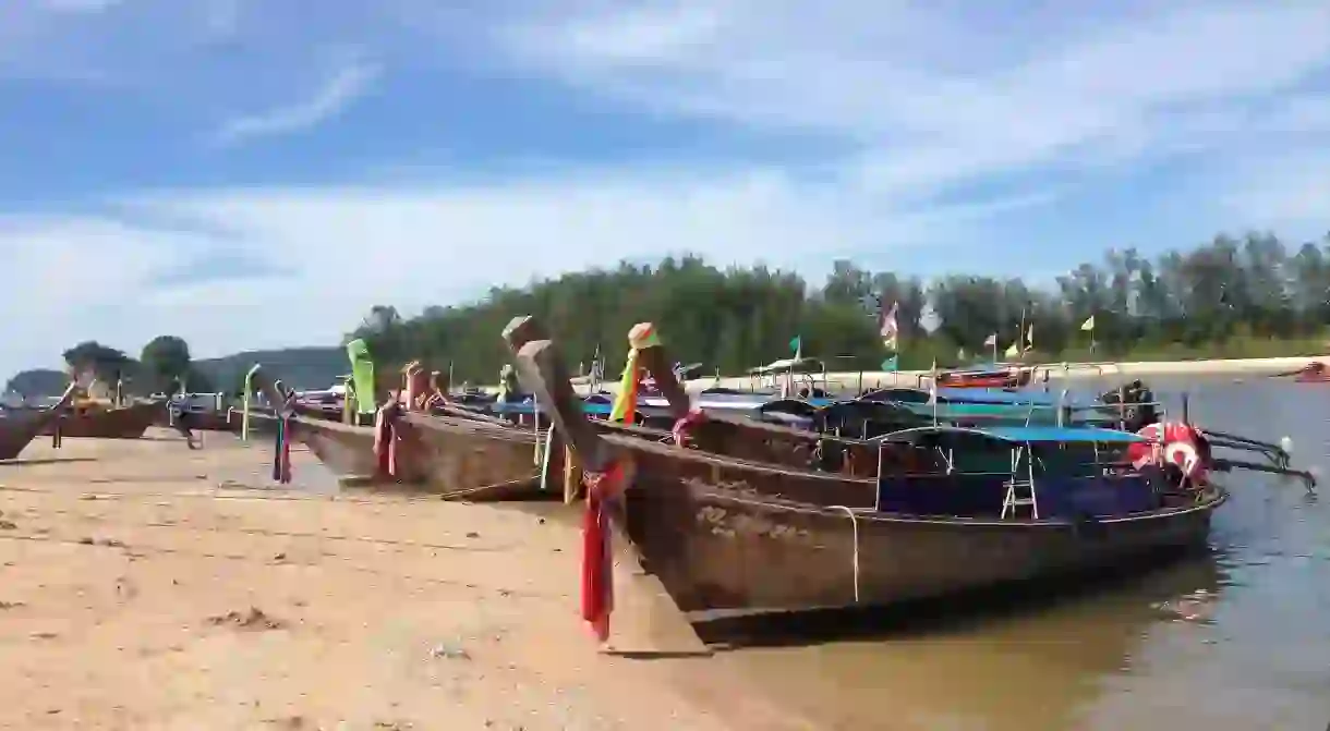 Boats are a common transportation method in Krabi