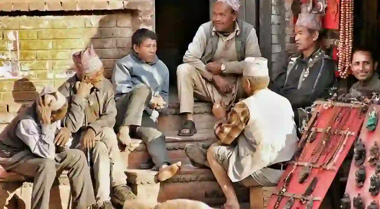 Nepali men having a chat