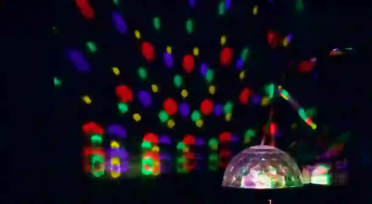 Cheesy disco balls are a default in KTV boxes