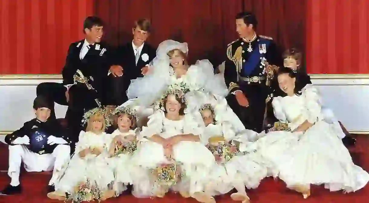 Princes Charles and Lady Diana having their wedding portrait