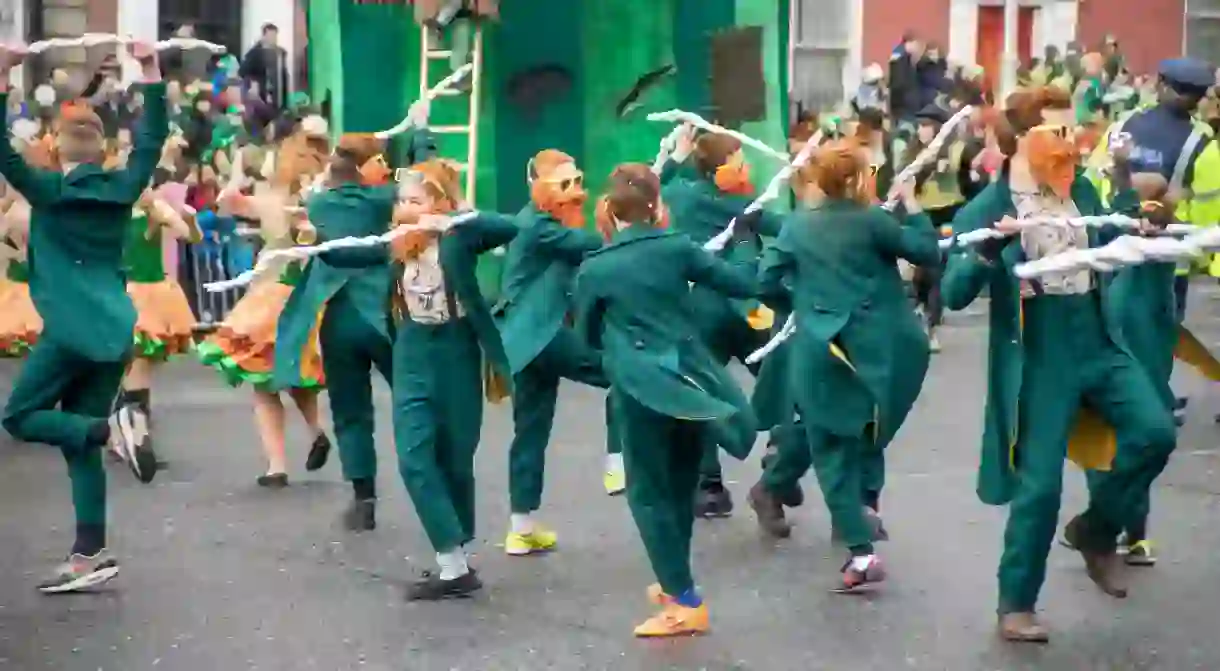 Colourful Irish Parade for St Patricks Day