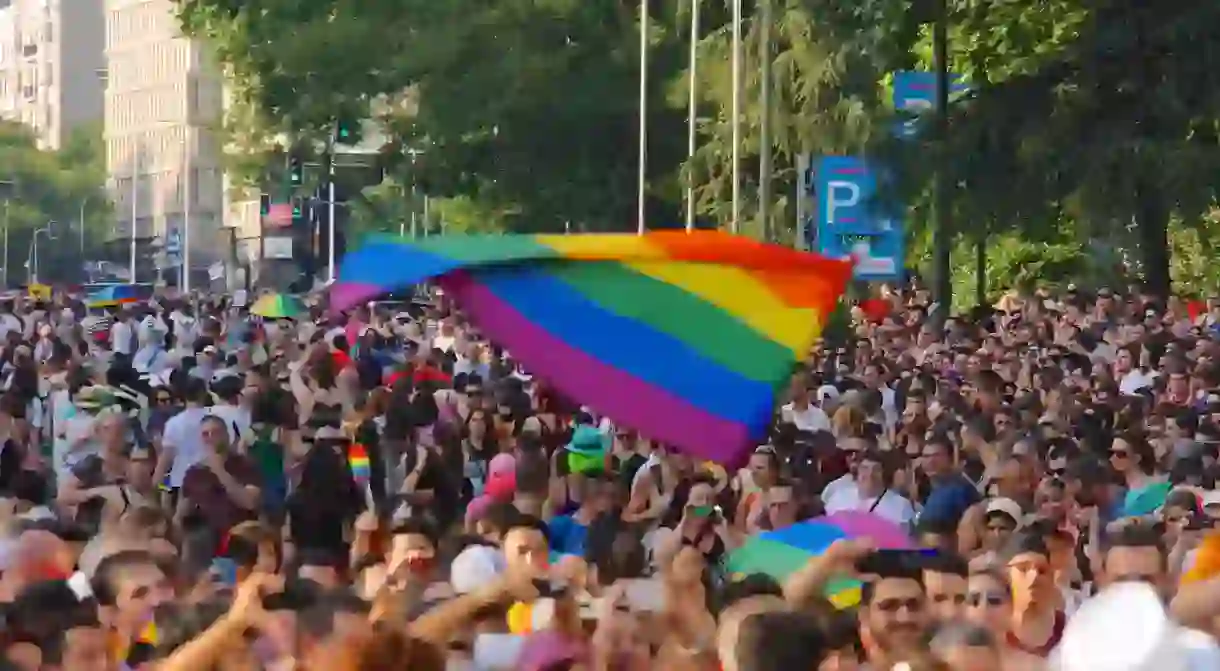 Crowds at Madrid Pride in 2015